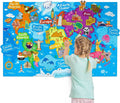 Preschool Learning Felt Boardfelt World Map with World Famous Sights Educational Play Mat Felt Board Set