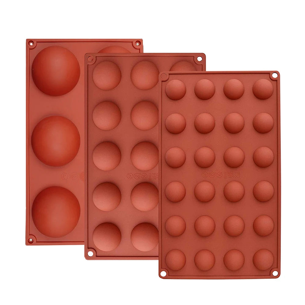 Hot Selling Baking Decoration DIY Soap Jelly Mould Candy Chocolate Molds 6 15 24 Cavities Semicircle Silicone Cake Mold