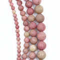 Wholesale 8mm 10mm 12mm Natural Stone Loose Gemstone Rose Rhodonite Beads for Jewelry Making