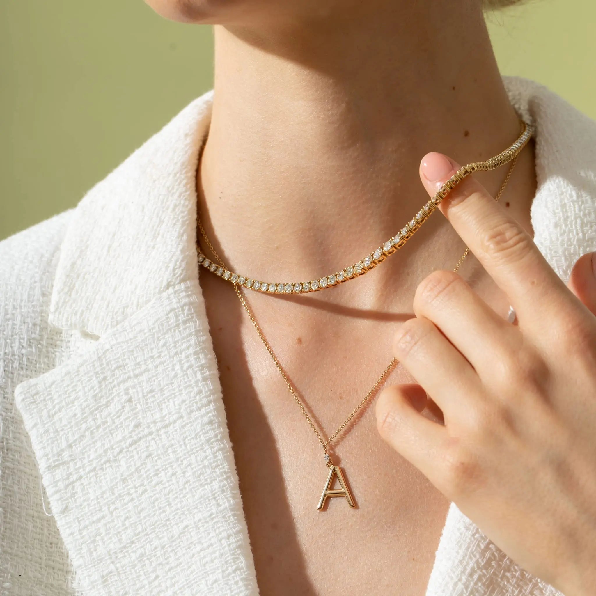 3mm Tennis Necklace CZ 316L Stainless Steel Crystal Zircon Chain Choker Tennis Necklace Jewelry for Women