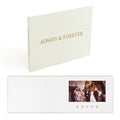 Papercraft Customized Digital Videobook Linen-bound Wedding Video Book Always Forever Gold Foil Linen 7 Inch Video Book