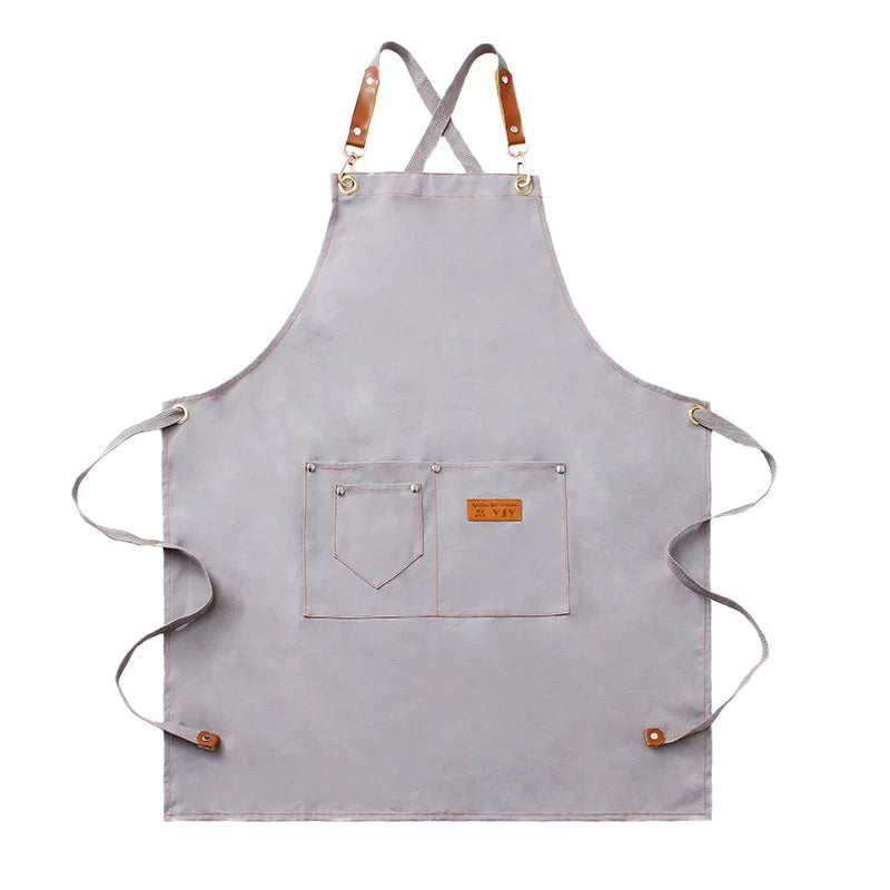 Factory Direct Unisex Red Blue Multipurpose Canvas Restaurant Coffee Bartender Apron