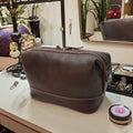 Wholesalers Online Custom Logo Vintage Make-up Bags Genuine Leather Cosmetic Bags Cases Zipper Hand Bag