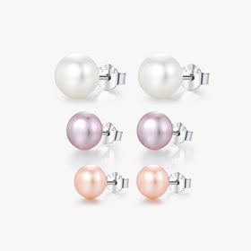 925 Sterling Silver Elegant Earrings for Women Female Fine Jewelry Accessories Delicate Natural Freshwater Pearls Stud Earrings