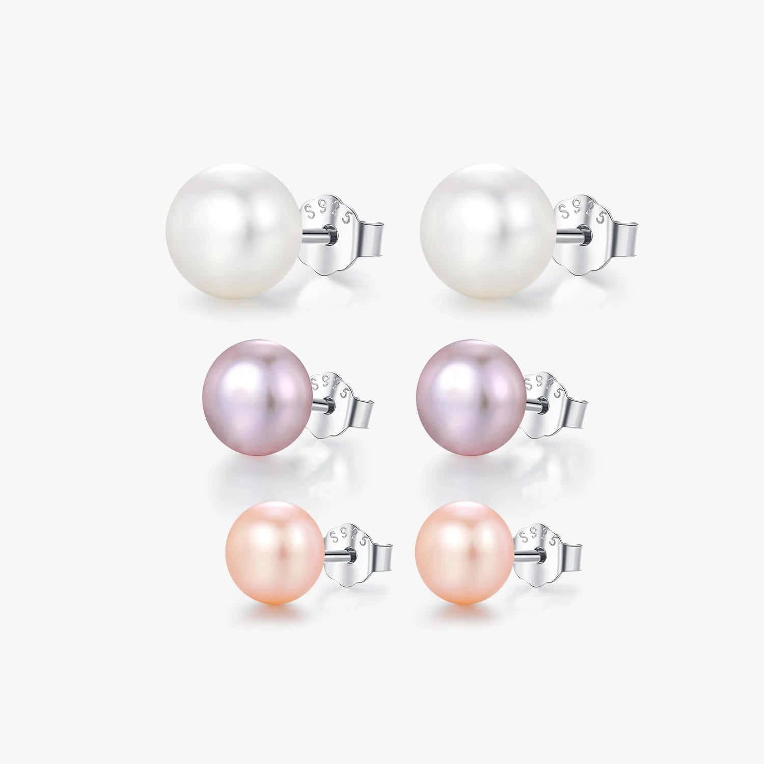925 Sterling Silver Elegant Earrings for Women Female Fine Jewelry Accessories Delicate Natural Freshwater Pearls Stud Earrings