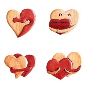 New Valentine's Day love Pendant Garden Creative Wooden Pendant Heart Craft Gift