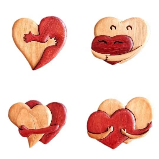 New Valentine's Day love Pendant Garden Creative Wooden Pendant Heart Craft Gift