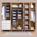 Hanging Rectangle Closet Organizer with Pockets Breathable Shelves for Clothes Storage and Accessories