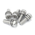 304 Stainless Steel Outer Hexagon Screw M3M4M6M8M10 Recessed Cross Bolt Three Combination for Metric System