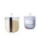 300ml Clear Glass Curved Bottom Candle Stand with Metal Lid Durable Reusable for Christmas Home Decoration