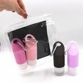 Portable Airplane Travel Bottle Kit with Key Chain Tsa Approved Leak Proof Travel Accessories Toiletry Silicone Bottle Set