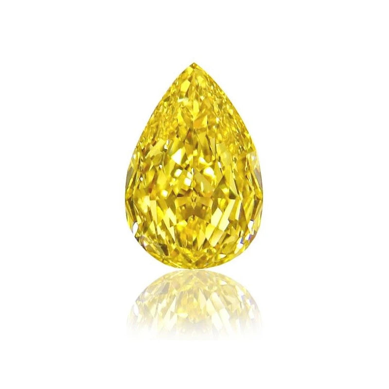 LusterGem Yellow Pear Loose Moissanite Diamonds for Jewelry Making D Color VVS Moissanite With Gra Certificate