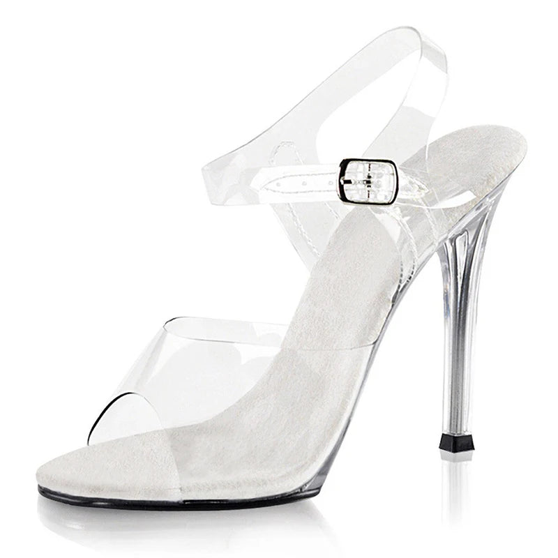 Simple Sexy Dress Sandals 12cm Super Bikini Nightclub Bodybuilding Models Walking Large Size Posing High Heels Stripper Shoes