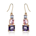 New Arrive Hot Selling Zircon Crystal Gold Plating Drop Earrings Topaz Pendant Earrings