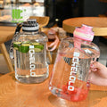 128 oz BPA Free Large Motivational Sports Water Bottle with Time Marker Leakproof Big Plastic Water Jug