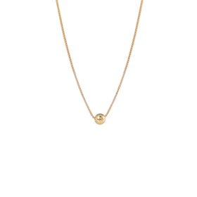 Fashion Minimalist Jewelry 925 Sterling Silver Small Necklaces Round Bead Golden Bean Ball Plain Gold Plated Necklaces for Women