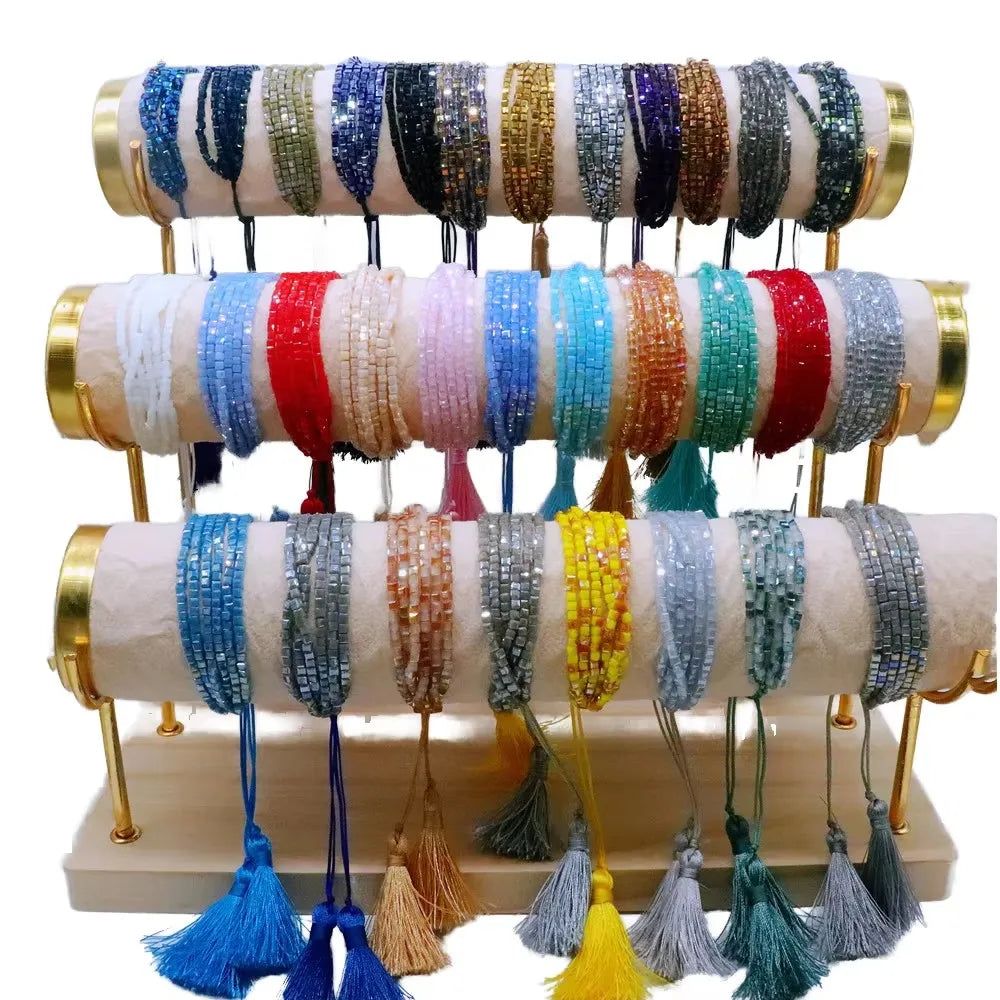Adjustable Bohemian Style Bead Stretch Bracelet Handmade Bracelets for Women Perfect Fashion Beach Gift Hand Beads Bracelet
