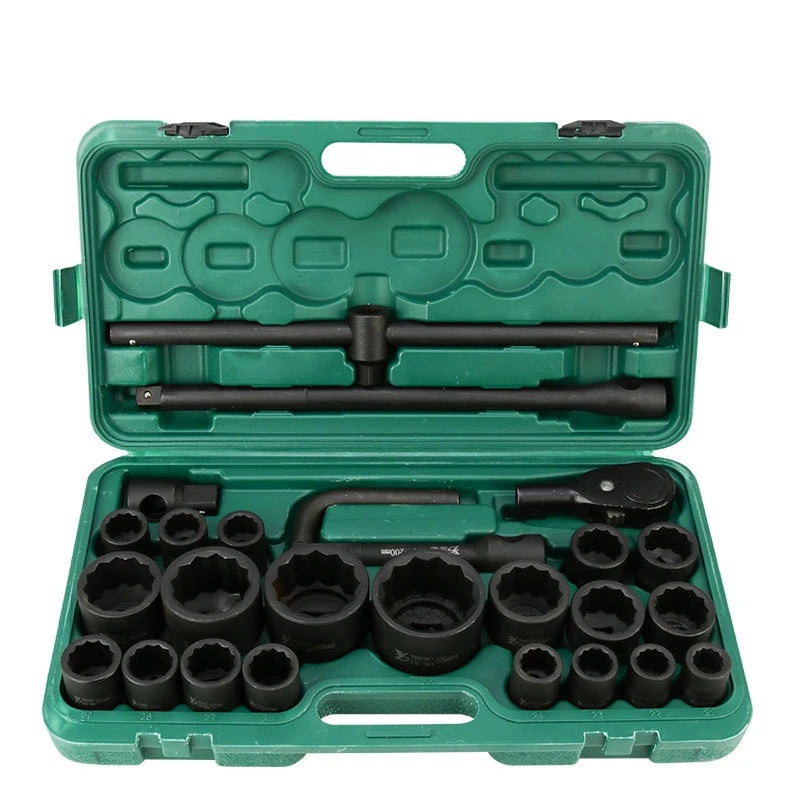 26 in 1 3/4 Socket Set Drive Heavy Duty Impact Ratchet Wrench Socket Wrench Set for Auto Car Repair Tools