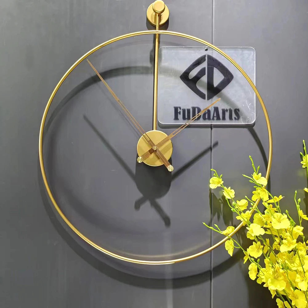 50cm Large Dropshipping 2025 Simple Modern Luxury Wall Hanging Clock Decorative Metal Watch Clock Home House Decor