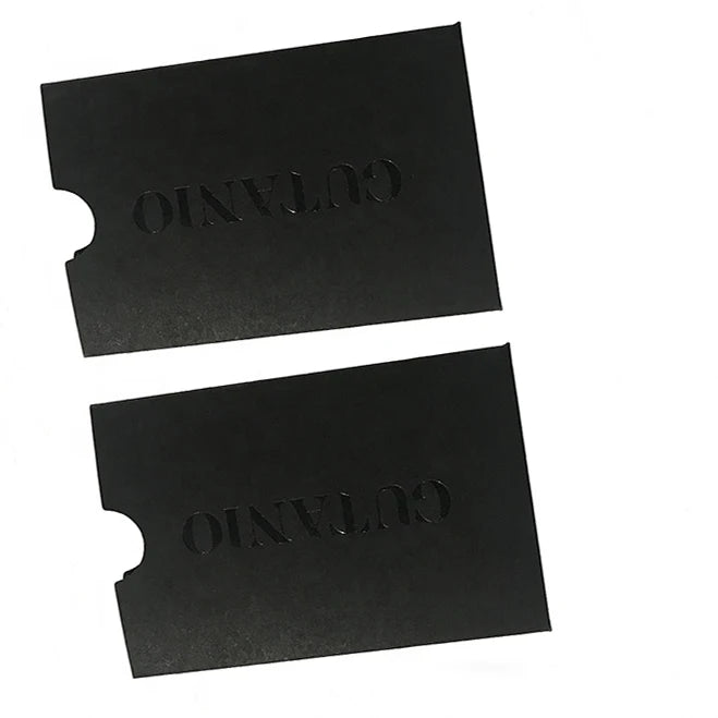 Luxury Custom Black Paper Black Foiled Logo Sleeve Envelopes for Small Business Cards Invitation Cards