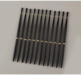 Professional Mermaid Tail Gel 12 Pcs Black Mental Handle Custom Logo Thin Nylon Hair Nail Art Paint Liner Brush Set DIY Tools