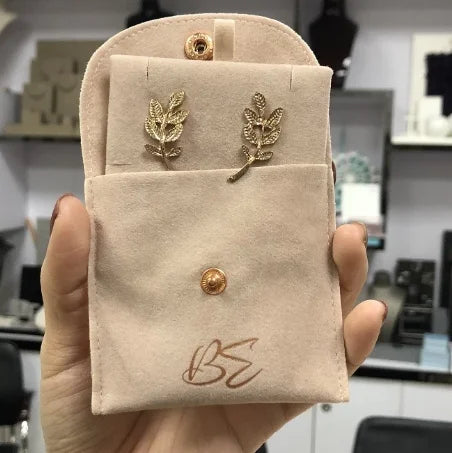 Custom logo Print Jewelry Pouches Insert Pad Velvet Necklace Bracelet Velvet Packaging Bag Soft Velvet Drawstring Pouch