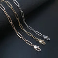 18k Gold Filled Stainless Steel Necklace Paperclip Chain Necklace