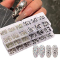 Irregular Flat Bottomed Circular Square 3D Plastic Nail Rhinestones DIY Nail Art Accessories with Metal Charms