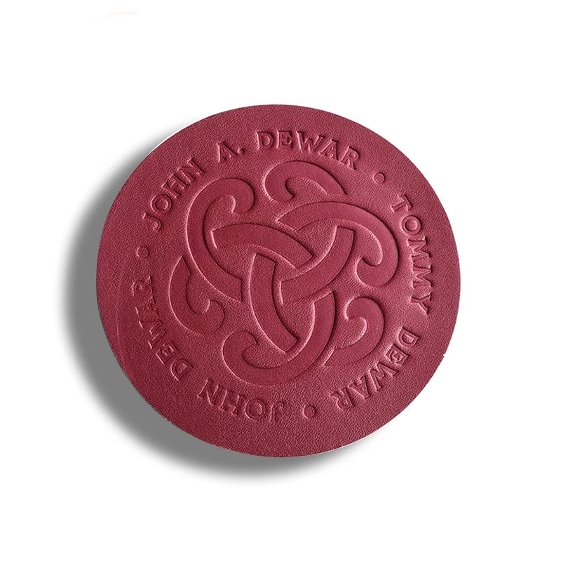 Promotional Cheap Factory Debossed Custom Logo Round Leather PU Coffee Tea Cup Coaster