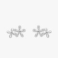 Ailmay Genuine 925 Sterling Silver Dazzling Daisy Fashion Flower Sparkling Zircon Stud Earrings for Women Statement Jewelry Gift