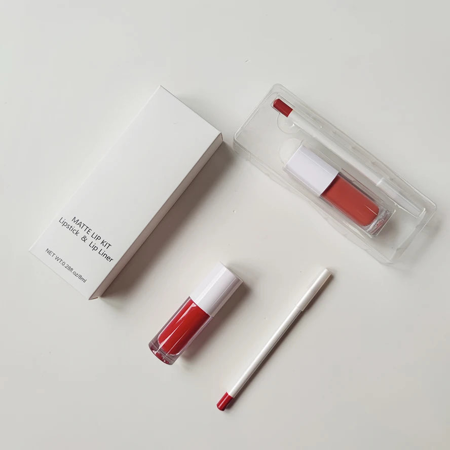 Makeup Wholesale Private Label High Pigment Lipliner Lipstick Kit 22 Colors Waterproof No Logo Lipliner Lipstick Set