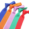 In-Stock 27 Colors Solid Color Polyester Knitted Tie for Men Plain Design
