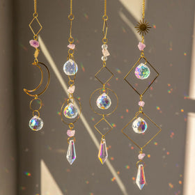 New Arrivals Natural Healing Crystal Handmade Hanging Suncatcher Crystal Sun Catchers