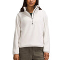 Women's Comfortable Loose Fit Half Zip Fleece Pullover Stand Collar Long Sleeve Adjustable Hem Jacket