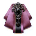Handmade Men Wedding Bow Tie Clip Girls Ladies Pre Tied Ribbon Bows With Crystal for Suit