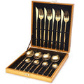 Hot-Selling Set Mexican with Stand Black Matte Silverware China Flatware