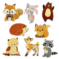 Iron on Embroidered Eco-Friendly Cute Animal Bunny Bird Deer Fox Hedgehog Fabric Patches for Clothes Bags Hat Decoration