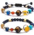 Solar System Bracelet Universe Galaxy the Eight Planets Guardian Star Natural Stone Beads Bracelet