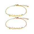 Mother's Gift Silver/Gold 18K Gold Plated High Polish Stainless Steel Trendy Simple Classic Cheap Wholesale Mama Charm Bracelet