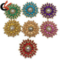 AB Crystal Flower Color Flatback Silver & Gold Costume Dress Sew-on Applique Alloy Drop Shape with Loose Rhinestones
