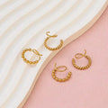 JOOLIM  High End 18K Gold Plated Rope Spiral Hoop Earrings Jewelry Stainless Steel Earrings for Women