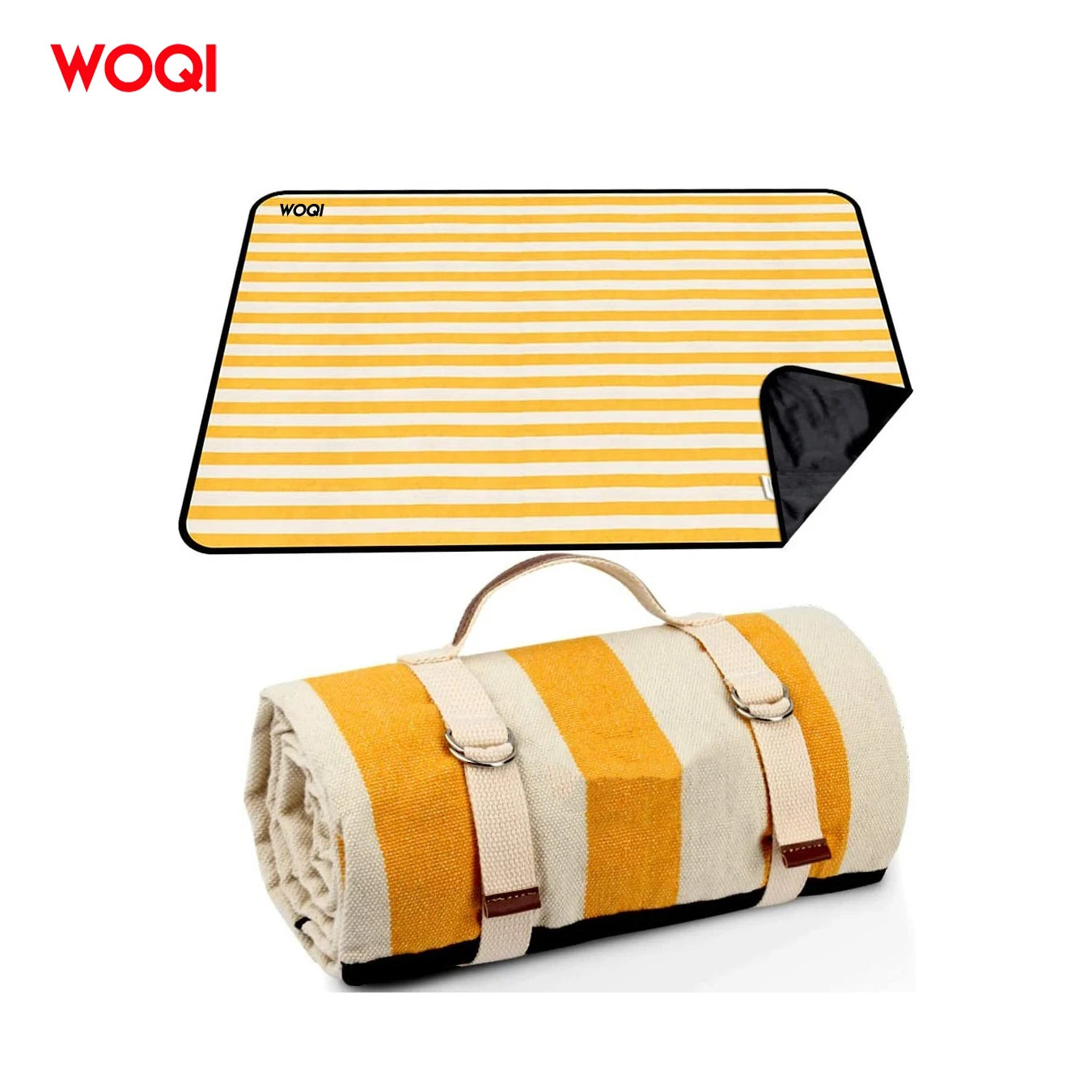 WOQI Easy Carry Waterproof Picnic Mat Durable Foldable  Camping Blanket with Handle for Travel Beach