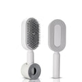 High Quality Salon Self Cleaning Detangling Curly Vented Air Cushion Brush Self-cleaning Hair Comb with One-Key Click Hair Brush
