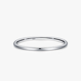 Ailmay Solid 925 Sterling Silver Minimalism Simple Smooth Stackable Finger Ring for Women Girls Party Accessories Jewelry Gifts