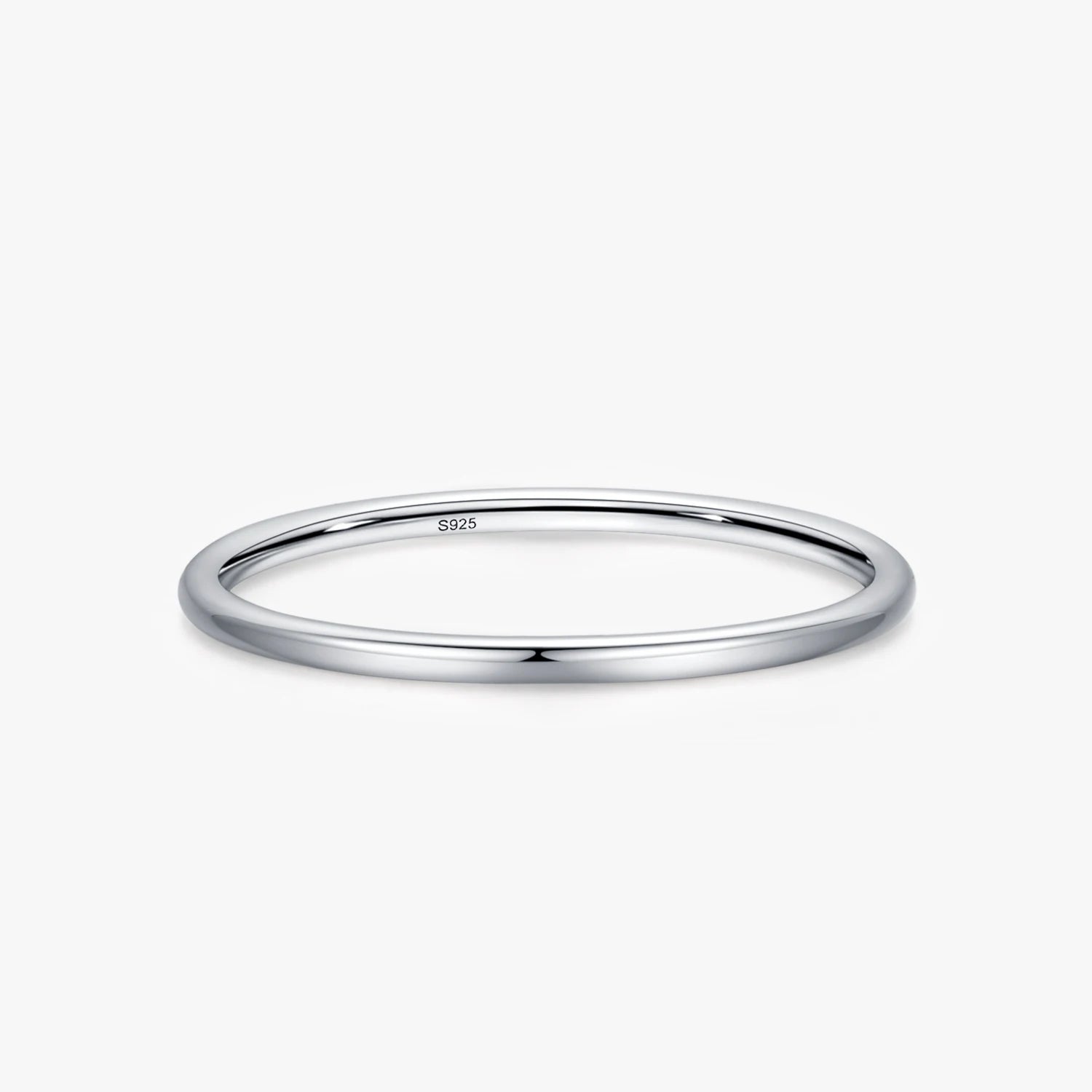 Ailmay Solid 925 Sterling Silver Minimalism Simple Smooth Stackable Finger Ring for Women Girls Party Accessories Jewelry Gifts