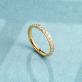 Trendy Couple's Ring Full Diamond18k Gold/Silver/Rose Gold Plated Stainless Steel Zircon Rings