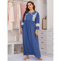 Large Size Women's Elastic Waist Jersey Night Dress with Full Length and Breathable Fabric for Summer