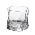 Creative Twist Texture Lead-free Amber Color Thicken Golden Edge Glass Cup Whisky Glass