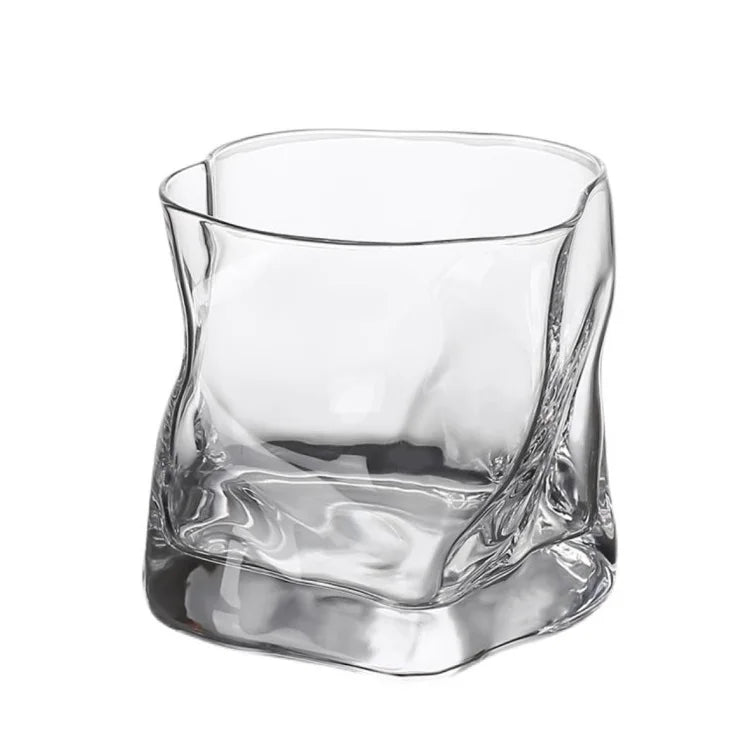 Creative Twist Texture Lead-free Amber Color Thicken Golden Edge Glass Cup Whisky Glass
