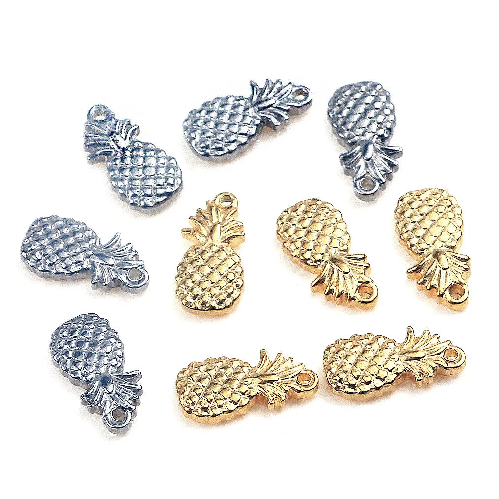 Retro Style Accessory Stainless Steel Pineapple Jewelry Finding Pendants Charms
